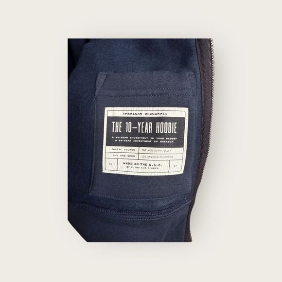 Flint & Tinder 10-Year Full Zip Hoodie Navy Size 3XL - Picture 6 of 7